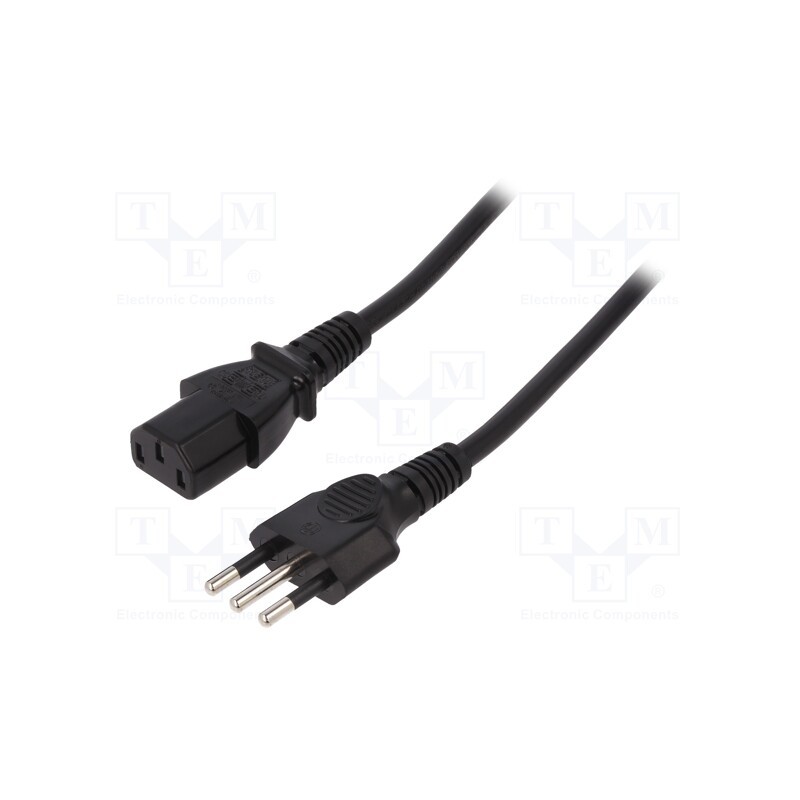 1 pcs x SUNNY - C13IT18 - Cable, 3G0.75mm2, CEI 23-50 (L) plug,IEC C13 female, PVC, 1.8m
