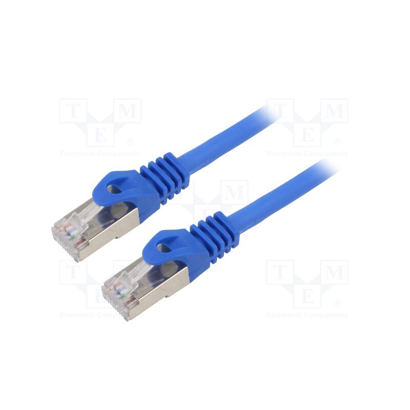 1 pcs x GEMBIRD - PP6A-LSZHCU-B-5M - Patch cord, S/FTP, 6a, solid, Cu, LSZH, blue, 5m, 27AWG, Øcable: 5.8mm