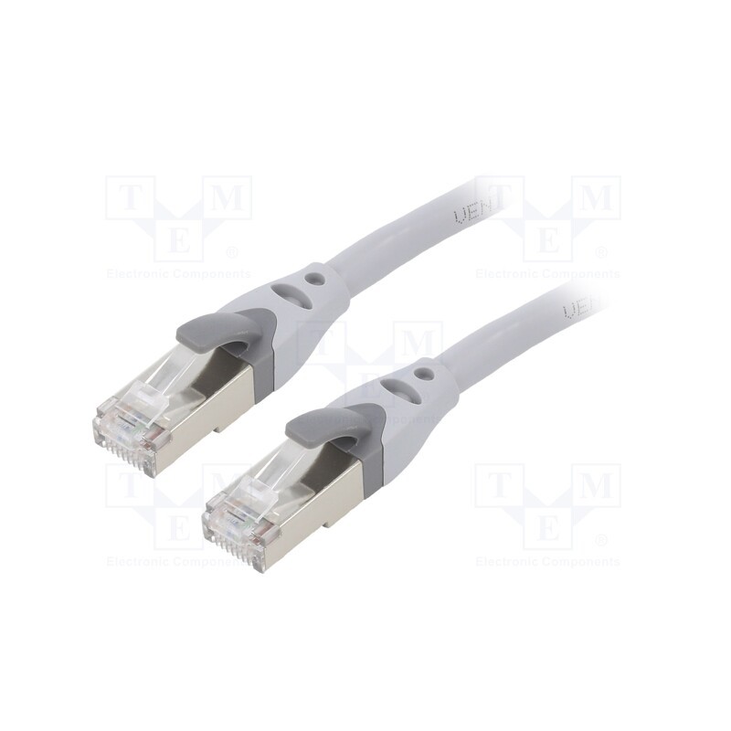 1 pcs x VENTION - IBHHJ - Patch cord, S/FTP, 6a, OFC, PVC, grey, 5m, RJ45 plug,both sides