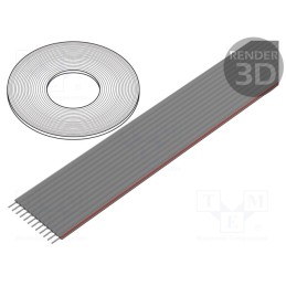 1 rol x CONNFLY - DS1057-12A282R-30.5 - Wire: ribbon, 1.27mm, stranded, Cu, unshielded, PVC, grey, 30.5m