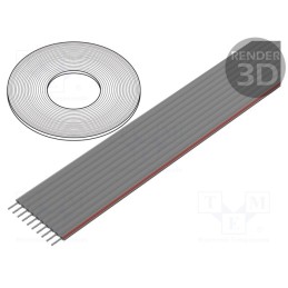1 rol x CONNFLY - DS1057-10A282R-30.5 - Wire: ribbon, 1.27mm, stranded, Cu, unshielded, PVC, grey, 30.5m