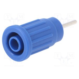 1 pcs x SCHu00dcTZINGER - SEPB 6449 NI / BL - Socket, 4mm banana, 24A, 1kV, blue, nickel plated, 36.5mm, 5mΩ