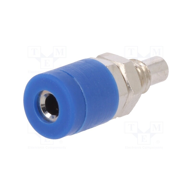 1 pcs x SCHu00dcTZINGER - IBU 2011 NI / BL - Socket, 2mm banana, 10A, 33VAC, 70VDC, blue, soldered, insulated