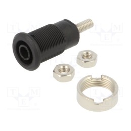 1 pcs x STu00c4UBLI - 66.7043-21 - Socket, 4mm banana, 32A, black, nickel plated, Overall len: 33mm