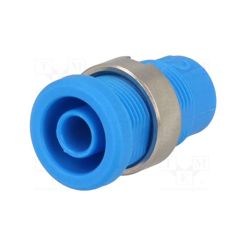 1 pcs x ELECTRO-PJP - 3270-I-BL - Socket, 4mm banana, 25A, Cutout: Ø12mm, blue, nickel plated, 5mΩ