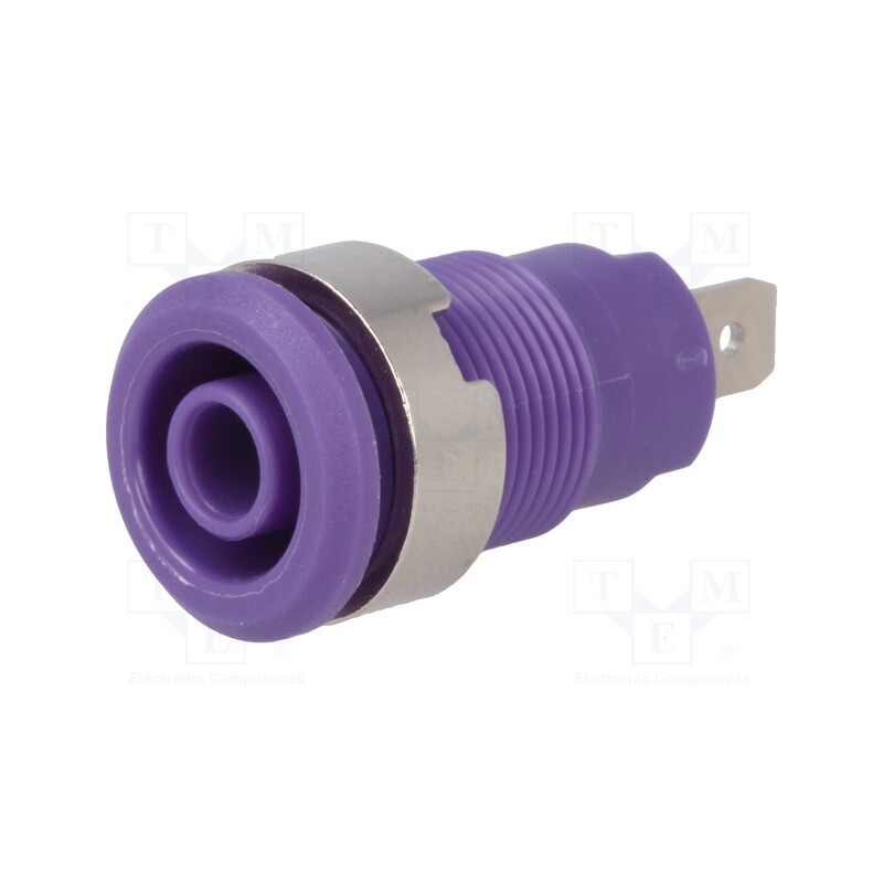 1 pcs x STu00c4UBLI - 49.7044-26 - Socket, 4mm banana, 24A, 1kV, Cutout: Ø12.2mm, violet, insulated