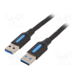 1 pcs x VENTION - CONBD - Cable, USB 3.0, USB A plug,both sides, nickel plated, 0.5m, black