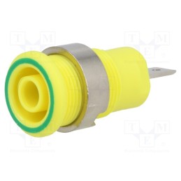 1 pcs x STu00c4UBLI - 49.7044-20 - Socket, 4mm banana, 24A, 1kV, Cutout: Ø12.2mm, yellow-green