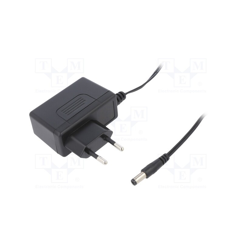 1 pcs x MEAN WELL - GSM12E09-P1J - Power supply: switched-mode, plug, 9VDC, 1.33A, 12W, Plug: EU, 82%