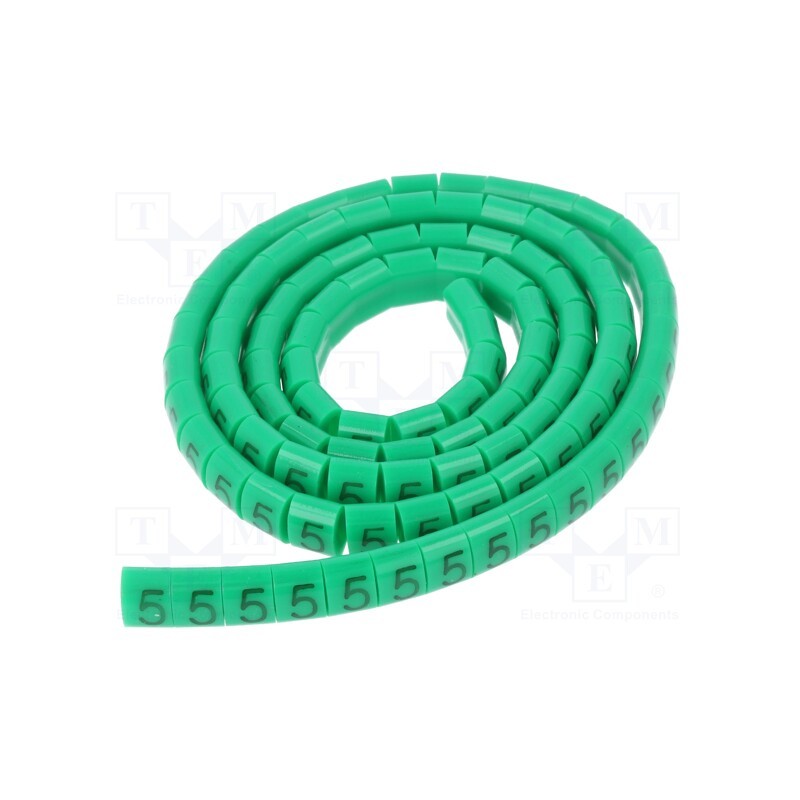 1 pcg x KURANT - MZ-MKK-0/5 - Markers, Marking: 5, 1.1÷2.5mm, H: 3mm, A: 6mm, -30÷100°C, leaded