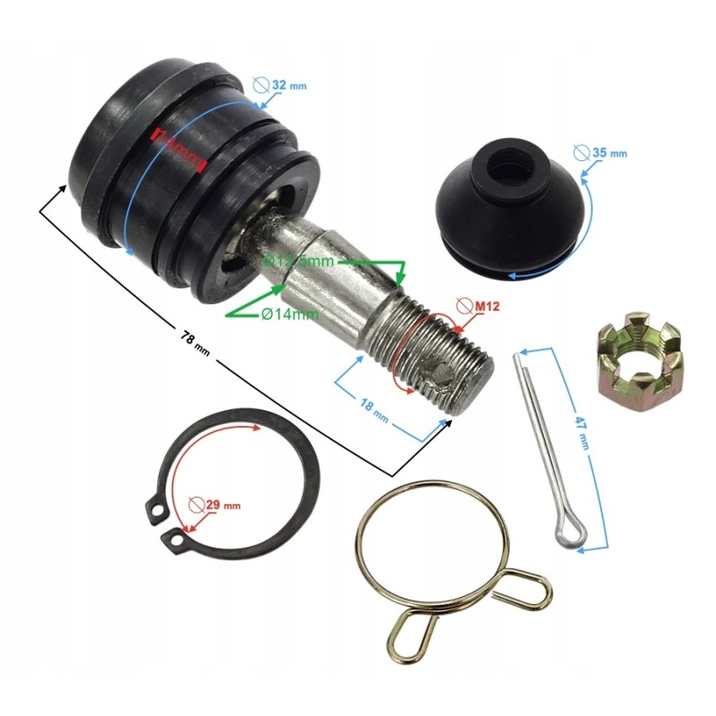 Swingarm pin quad atv bashan eagle 110 200 250