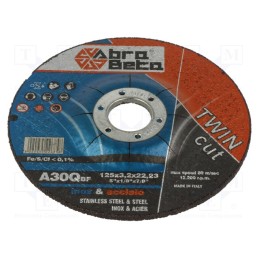 1 pcs x ABRA BETA - 370125 - Cutting wheel, Ø: 125mm, Øhole: 22.23mm, Disc thick: 3.2mm
