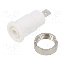 1 pcs x STu00c4UBLI - 49.7044-29 - Socket, 4mm banana, 24A, 1kV, Cutout: Ø12.2mm, white, nickel plated
