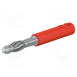 1 pcs x STu00c4UBLI - 22.5163-22 - Plug, 4mm banana, 30A, 30VAC, 60VDC, red, non-insulated, brass