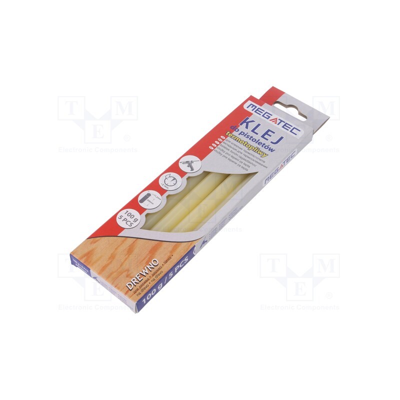 1 pcg x MEGATEC - BN1724 220 DR - Hot melt glue, Ø: 11mm, yellow, L: 200mm, Bonding: 3÷5s, 5pcs.