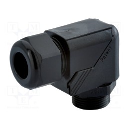 1 pcs x HUMMEL - 1.317.0901.14 - Cable gland, angular, PG9, IP68, polyamide, black, HSK-W