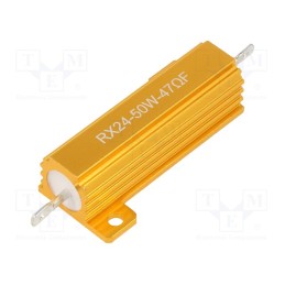 1 pcs x SR PASSIVES - AHP50W-47RJ - Resistor: wire-wound, with heatsink, 47Ω, 50W, ±5%, 50ppm/°C