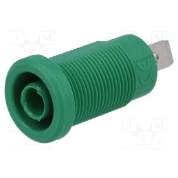 1 pcs x ELECTRO-PJP - 3274-I-GN - Socket, 4mm banana, 36A, Cutout: Ø12mm, green, nickel plated, 5mΩ