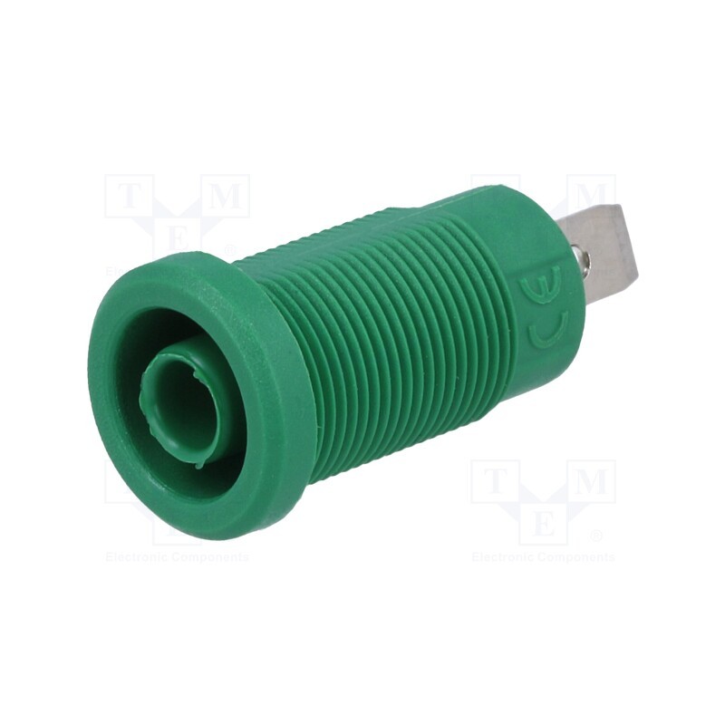 1 pcs x ELECTRO-PJP - 3274-I-GN - Socket, 4mm banana, 36A, Cutout: Ø12mm, green, nickel plated, 5mΩ