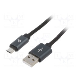 1 pcs x GEMBIRD - CCB-MUSB2B-AMBM-6 - Cable, USB 2.0, USB A plug,USB B micro plug, gold-plated, 1.8m