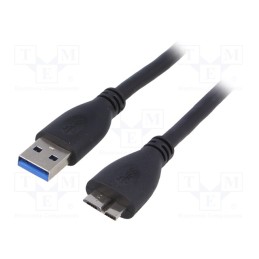 1 pcs x AKYGA - AK-USB-26 - Cable, USB 3.0, USB A plug,USB B micro plug, nickel plated, 0.5m