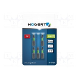 1 pcg x Hu00d6GERT TECHNIK - HT1S127 - Screwdriver bit, Pozidriv®, PZ2, Overall len: 25mm, 5pcs.