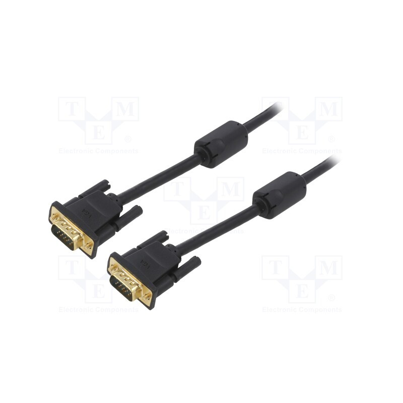 1 pcs x VENTION - DADBI - Cable, D-Sub 15pin HD plug,both sides, black, 3m, Øcable: 6mm