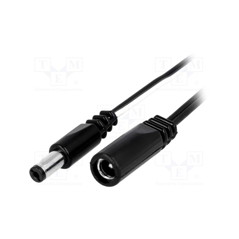 1 pcs x BQ CABLE - DC.INV.0200.0100 - Cable, 2x0.5mm2, DC 5,5/2,1 plug,DC 5,5/2,1 socket, straight