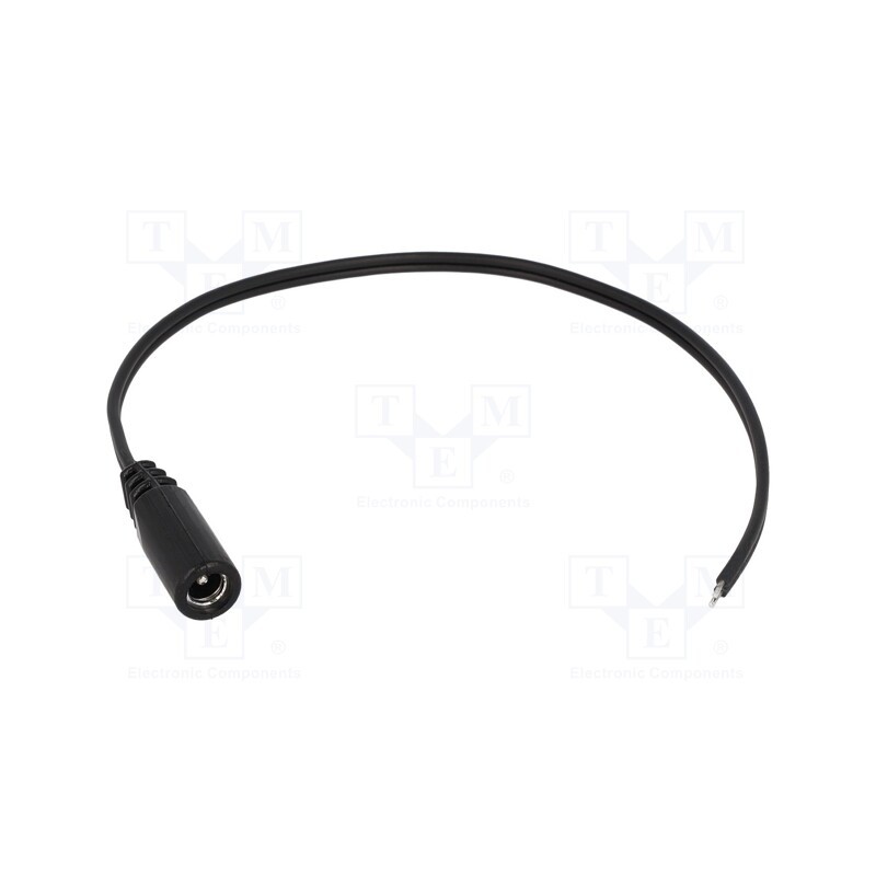 1 pcs x BQ CABLE - DC.CAB.2000.0150 - Cable, 2x0.5mm2, wires,DC 5,5/2,1 socket, straight, black, 1.5m