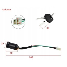 Universal key switch, atv, quad, scooter, scooter, 4pin