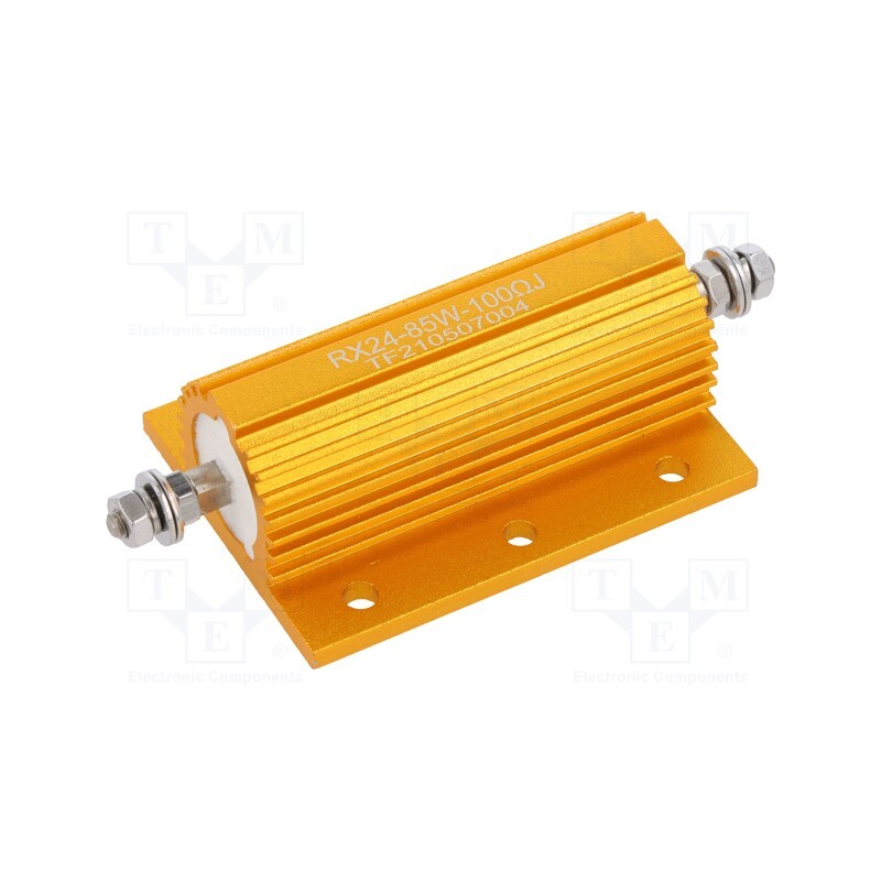 1 pcs x SR PASSIVES - AHP85W-100RJ - Resistor: wire-wound, with heatsink, 100Ω, 85W, ±5%, 50ppm/°C