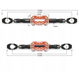 Aluminum, adjustable, black and orange ATV steering bar
