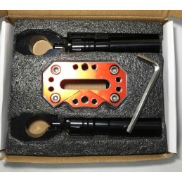 Aluminum, adjustable, black and orange ATV steering bar