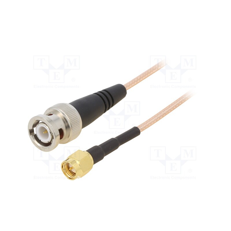 1 pcs x MUELLER ELECTRIC - BU-4150028024 - Cable, 50Ω, 0.61m, BNC plug,SMA plug, shielded, -65÷150°C, 24'