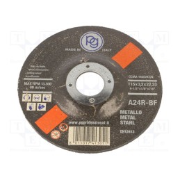 1 pcs x PG PROFESSIONAL - 413.05 - Cutting wheel, Ø: 115mm, Øhole: 22mm, Disc thick: 3.2mm, bulk