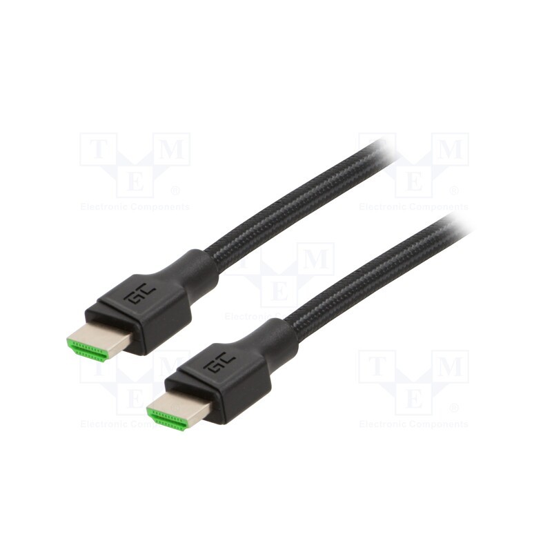 1 pcs x GREEN CELL - HDGC03 - Cable, HDCP 2.2,HDMI 2.0, HDMI plug,both sides, textile, 5m
