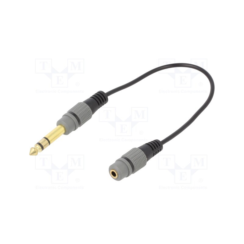 1 pcs x GEMBIRD - A-63M35F-0.2M - Adapter, Jack 3.5mm socket,Jack 6,3mm plug, 0.2m, black