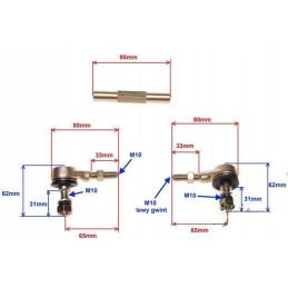 Steering rod with ends for ATV 110 quad