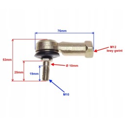 Chinese ATV left steering rod end ver. b