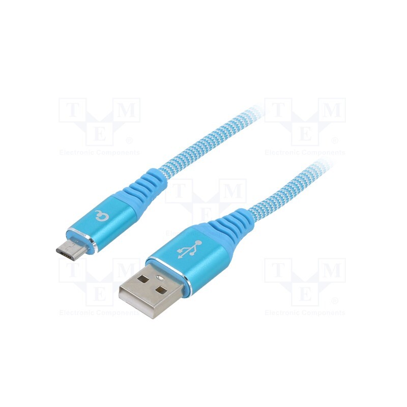 1 pcs x GEMBIRD - CC-USB2B-AMMBM-2M-VW - Cable, USB 2.0, USB A plug,USB B micro plug, gold-plated, 2m