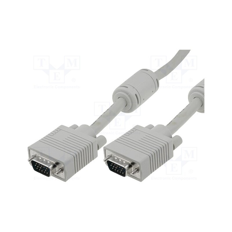 1 pcs x DIGITUS - AK-310103-030-E - Cable, D-Sub 15pin HD plug,both sides, grey, 3m