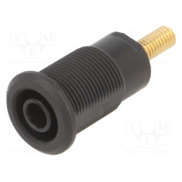 1 pcs x STu00c4UBLI - 66.7111-21 - Socket, 4mm banana, 32A, black, gold-plated, Overall len: 33mm