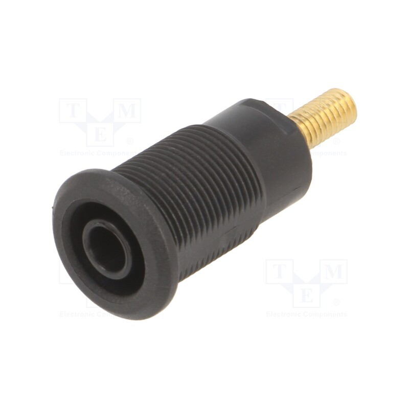 1 pcs x STu00c4UBLI - 66.7111-21 - Socket, 4mm banana, 32A, black, gold-plated, Overall len: 33mm