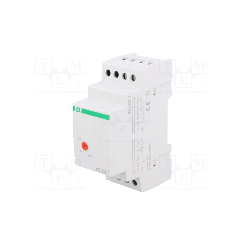 1 pcs x F&F - AS-221T - Staircase timer, for DIN rail mounting, 230VAC, IP20, 10A