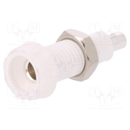 1 pcs x DELTRON - 563-0600 - Socket, 4mm banana, 10A, 250VAC, 28.5mm, white, nickel plated, 10mΩ