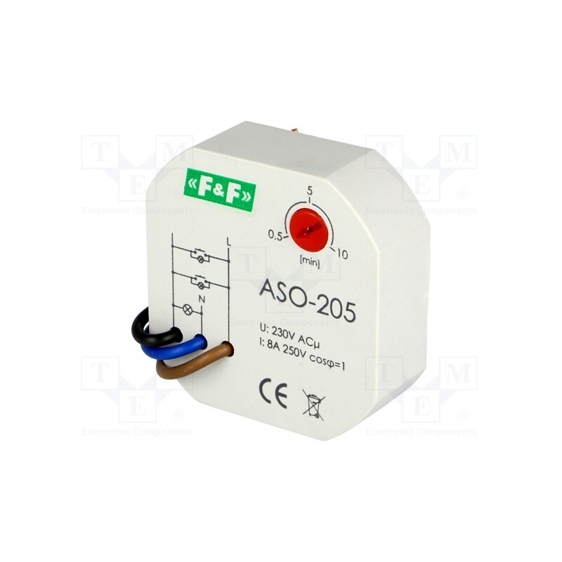 1 pcs x F&F - ASO-205 - Staircase timer, in mounting box, 230VAC, IP20, 16A, -20÷50°C