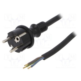 1 pcs x PLASTROL - W-97213 - Cable, 3x1.5mm2, CEE 7/7 (E/F) plug,wires,SCHUKO plug, rubber