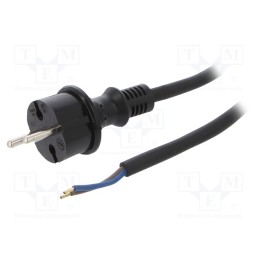 1 pcs x PLASTROL - W-97198 - Cable, 2x1.5mm2, CEE 7/17 (C) plug,wires, rubber, 3m, black, 16A