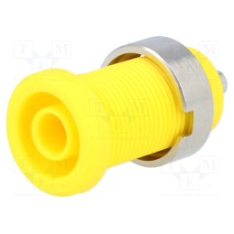 1 pcs x ELECTRO-PJP - 3270-I-GE - Socket, 4mm banana, 25A, Cutout: Ø12mm, yellow, nickel plated, 5mΩ