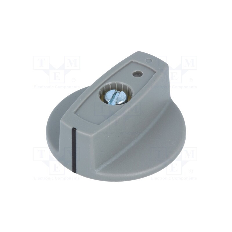 1 pcs x OKW - A2440068 - Knob, with pointer, ABS, Øshaft: 6mm, Ø40x16mm, grey, Shaft: smooth